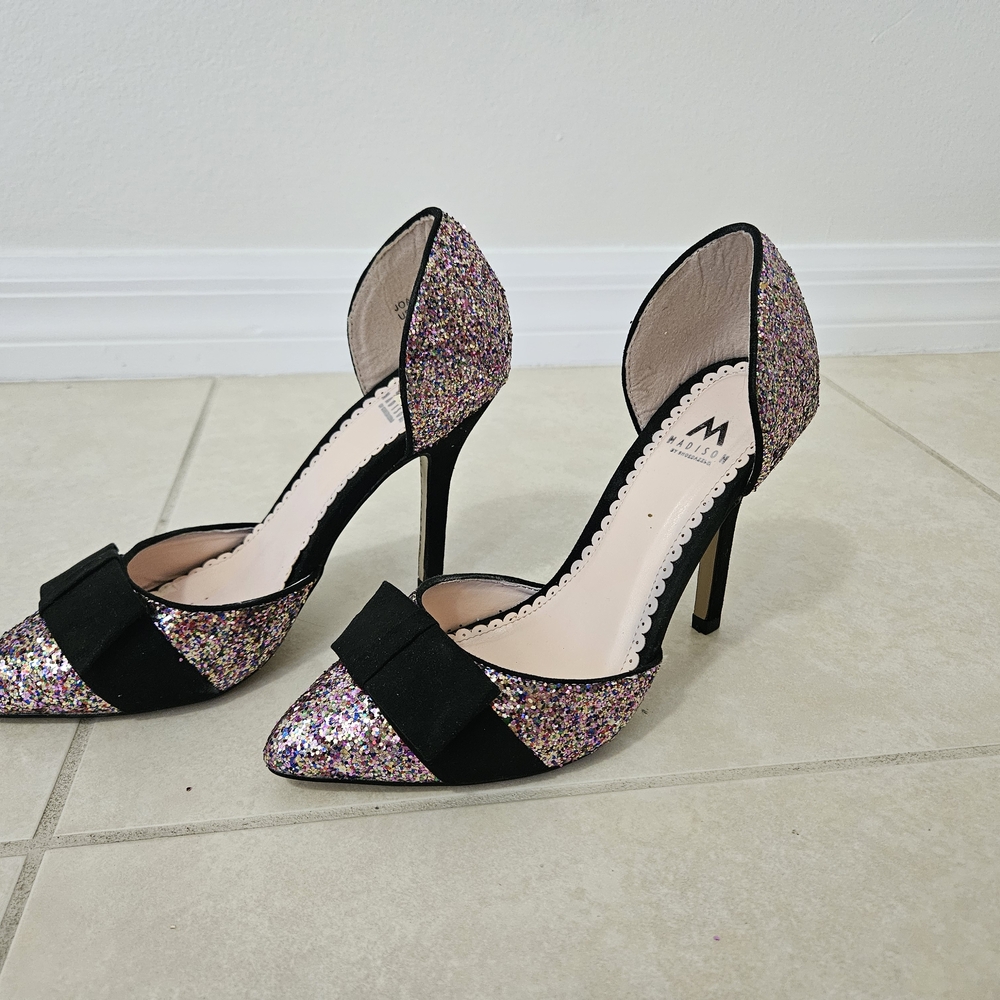 Madison Black and Glitter Women's Heels - Picture 4 of 5